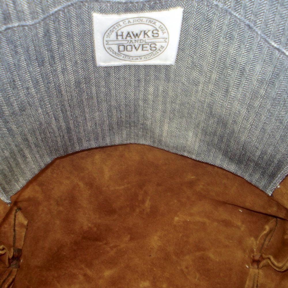 Auth. HAWKS & DOVES Genuine Full Grain Leather & Genuine Cowhide Fur Tote Bag - Picture 7 of 7